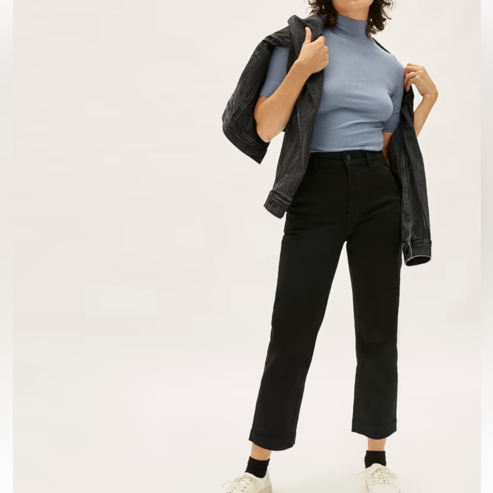 Everlane The Cheeky Black Crop Pants, size 14